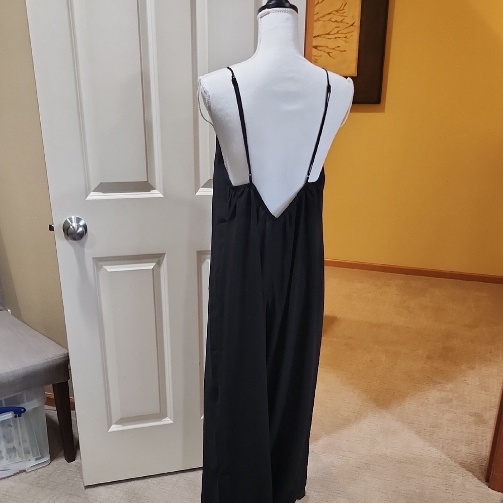 Naked Wardrobe Black Maxi Pantsuit with Spaghetti Straps - Picture 3 of 7